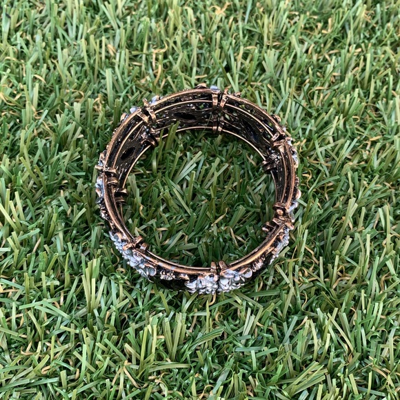 Metal bracelet black beaded crystal - Picture 3 of 4